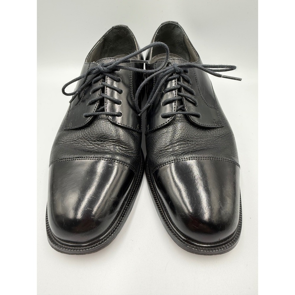 Florsheim Mens 9 D Cap Toe Derby Dress Shoes Black‎ Leather Lace Up Brazil